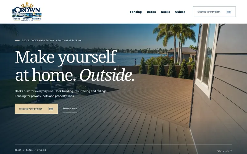 The Crown Fence Co. homepage, built by JT Studio
